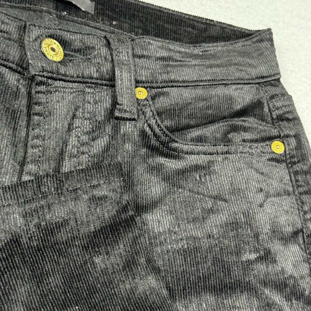 7 For All Mankind Womens Black Corduroy Skinny Pants Stretch Casual 25